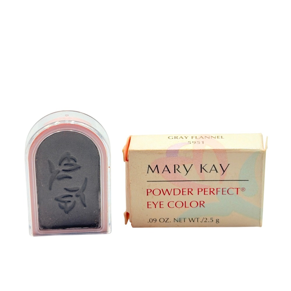 Mary Kay Powder Perfect Eye Color Gray Flannel 5951 Eyeshadow Matte Vtg .09oz